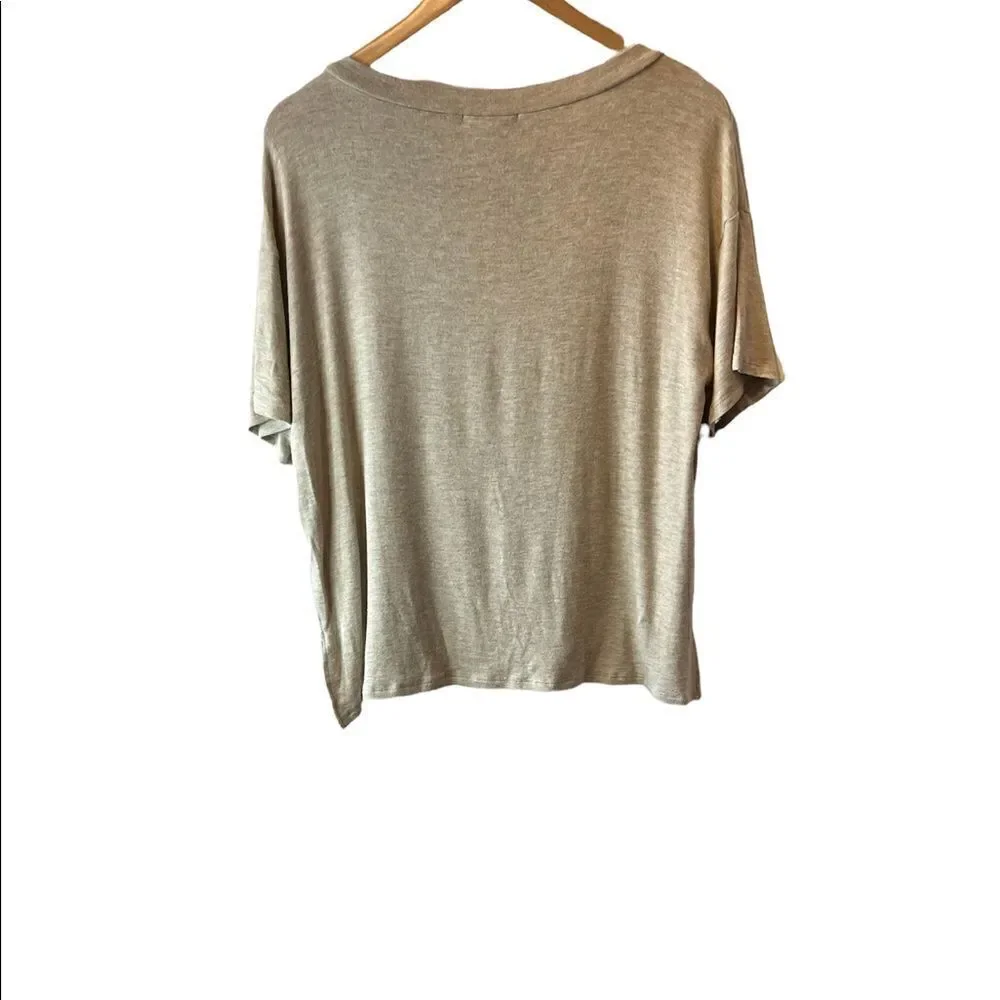 NWT SADIE & SAGE Oatmeal Graphic Knit Tee Shirt - Picture 5 of 10